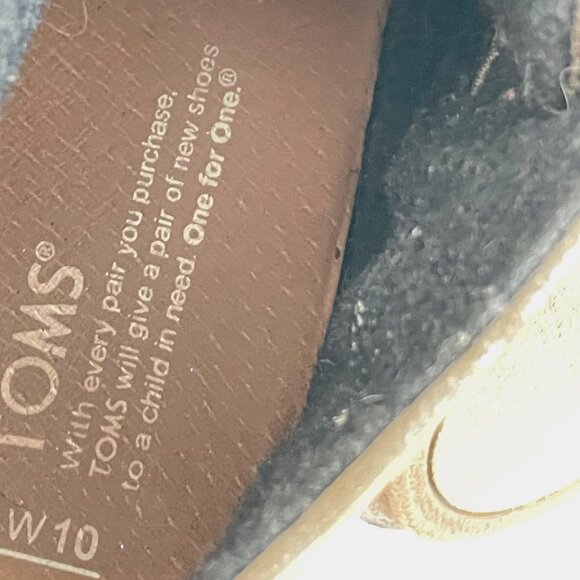 TOMS Metallic Lace Up Desert Booties - Wedge Heel - Size 10 Wide - Picture 13 of 13